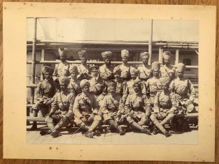 Fine Large Albumen Photograph British Indian Regiment in India 1890s 3