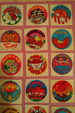 Vintage 80s 90s stickers scratch sniff Trend 35 different scents glossy 2