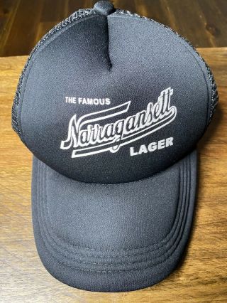 Narragansett Hat Snap Back The Famous Lager Beer Trucker Hat - Black