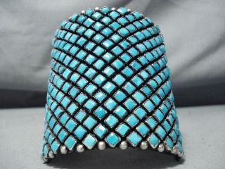 One Of The Most Intricate Navajo Turquoise Sterling Silver Bracelet