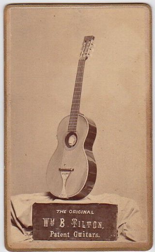 William B.  Tilton Patent Guitars Cdv Trade Card Advertising Photo John C.  Haynes