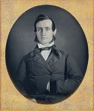 Gentleman With Long Pointy Sideburns Hand In Jacket 1/6 Plate Daguerreotype F723