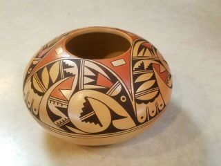 Fantastic Hopi Pueblo Indian Pottery Bowl By Irma David Rain Birds Great Design