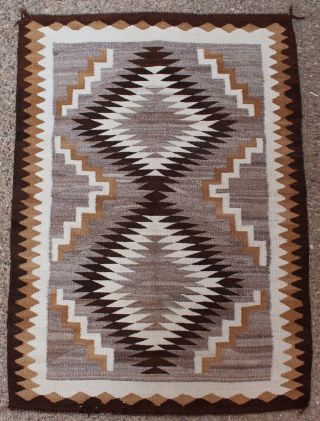 Soft Antique Western Navajo Woven Native American Indian Dazzler Rug,  Nr