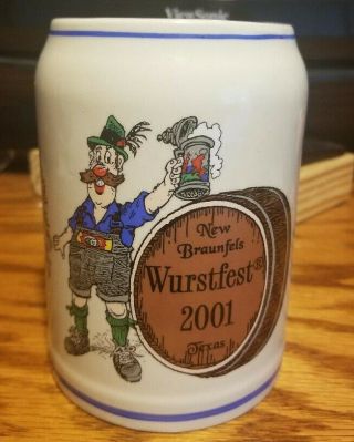 Wurstfest 2001 Souvenir German Beer Stein Mug