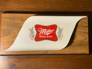 Vintage Miller High Life Plastic Beer Sign 01 - 2207 Union Made Minneapolis Minn