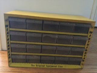Vintage Weatherhead Metal Parts Bin Cabinet Hardware 20 Compartment Organizer