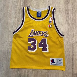 Vtg Champion Shaquille O’neal Jersey La Lakers 34 Nba Vintage 90s Shaq Size L7