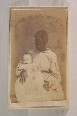 1860s Orleans African American Nanny / House Slave Cdv Photo - Nanny & Child