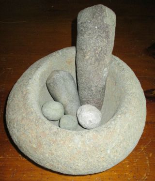 Authentic Native American Mortar & Pestle With - Northern California