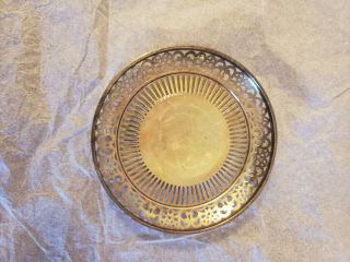 Antique Sterling Silver Small Plate Or Ashtray Weight Is Around 2.  7 Ounces