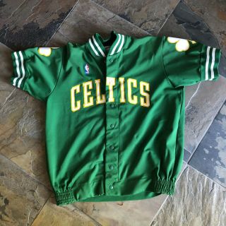 Vintage 80s Nba Boston Celtics Sand Knit Stitched Warm Up Top 1986 Bird Xl 46