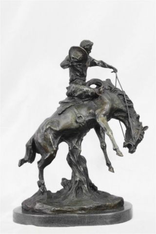 Bronco Buster (remington Tribute) Bronze Sculpture 19 " X 15 "