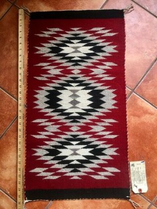 Rare Vintage Navajo Woven Rug From Hubbell Trading Post W/certificate