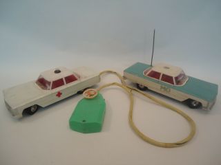 Vintage 2 Palart Poland Car Toy Remote Control Battery Operated 70s