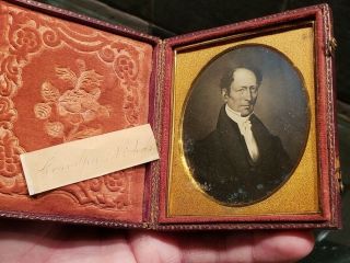 Sixth Plate Daguerreotype Of Older Man Full Case With Id