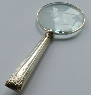 William Yates Hallmarked Sterling Silver Handle Magnifying Glass Sheffield 1940