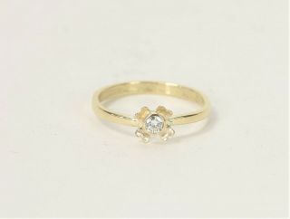 Vintage 10k Gold Four Leaf Clover.  10 Ct Diamond Promise Engagement Ring