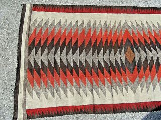 Vintage Native American (navajo) Hand Woven Indian Rug 64 Inches By 34 Inches