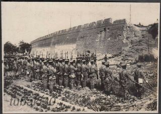 G19 China Jinan Incident 済南惨案 1928 Photo Japanese 35th Regiments In Castle Wall