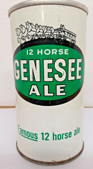 Genesee Famous 12 Horse Ale Straight Steel Beer Can - Early Pull Rochester Ny
