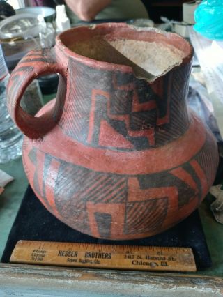 Prehistoric Pottery - Anasazi,  Puerco Black on Red 7 x 7 inch Jar.  1000 - 1200 2