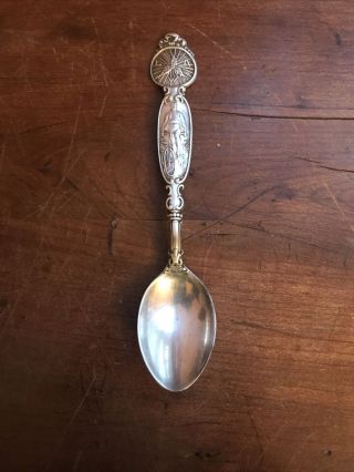 Vintage Cyclist Touring Club Sterling Silver Spoon Man On Bicycle