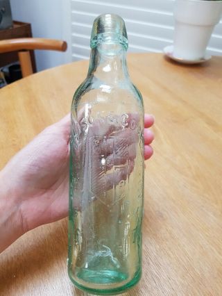 ellison&corker frodsham cheshire Vintage green glass bottle 2