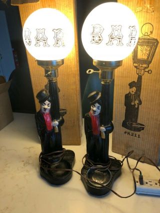 Vintage Charlie Chaplin,  Drunk Hobo,  Lamp Post Bar Light x2 2