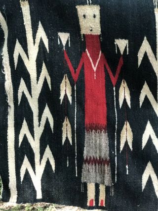 Authentic Vintage Navajo Woman Corn Yei Pictorial Rug 54”x 31” 2