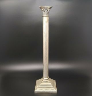 Godinger Silver Plate Candle Holder Corinthian Column Candle Stick 18 " Tall