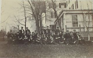Rare Civil War Outdoor CDV Group of 1861 Acting Midshipman Atlantic House Hotel 2