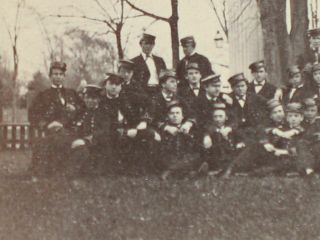 Rare Civil War Outdoor CDV Group of 1861 Acting Midshipman Atlantic House Hotel 3