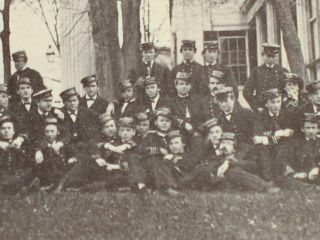 Rare Civil War Outdoor CDV Group of 1861 Acting Midshipman Atlantic House Hotel 4