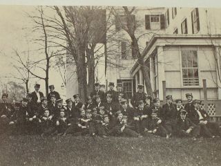 Rare Civil War Outdoor CDV Group of 1861 Acting Midshipman Atlantic House Hotel 6
