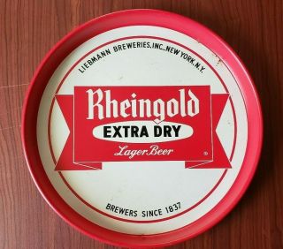 Rheingold Extra Dry Lager Beer Tray Vintage 12 " Great Color
