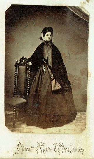 Victorian Cdv Type Photo Young Woman Honble Lady Wrottesley