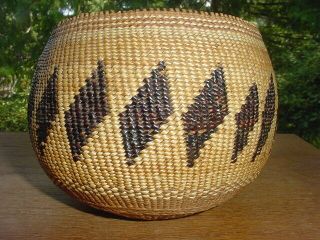 Vintage Fine Weave Hupa Indian Basket California