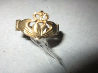 Vintage Womans 10k Gold Claddagh Ring Size 6