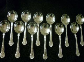 Victorian Set Of 12 Matching Silver Plated Spoons Circa 1850