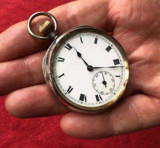 ANTIQUE HALLMARKED SILVER POCKET WATCH 1917 Swiss made imported London.  925 2
