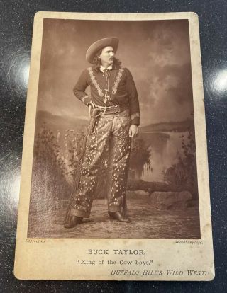 Rare Buck Taylor “king Of The Cow - Boys “ Cabinet Card
