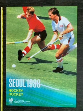 Seoul 1988 Olympic Games South Korea Vintage Poster Hockey