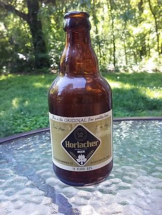 Vtg Horlacher Brewing Steinie Beer Bottle Allentown Pa 12 Ounce 1960s