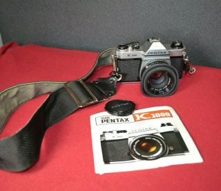 Vintage Camera Asahi Pentax Se K1000,  Smc Pentax - M 1:2 50mm Lens,  Strap