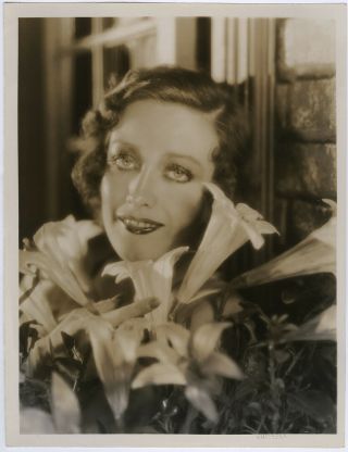 1930 Large Format George Hurrell Photograph Joan Crawford Easter Lilies