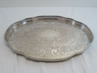Vintage Silver Plated Large Oval Serving/drinks Tray  Nsdc