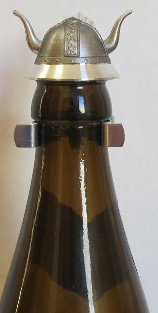 Viking Horn Helmet Beer Bottle Topper German Pewter Lid Made In Germany