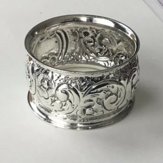 William E Turner Silver Napkin Ring Circa 1900;engraved - Exquisite Silver Work