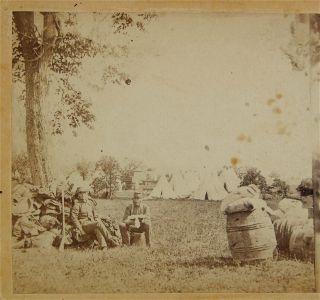 1860s Civil War Stereoview Photo Of Union Soldiers Guarding " Plunder " By Brady